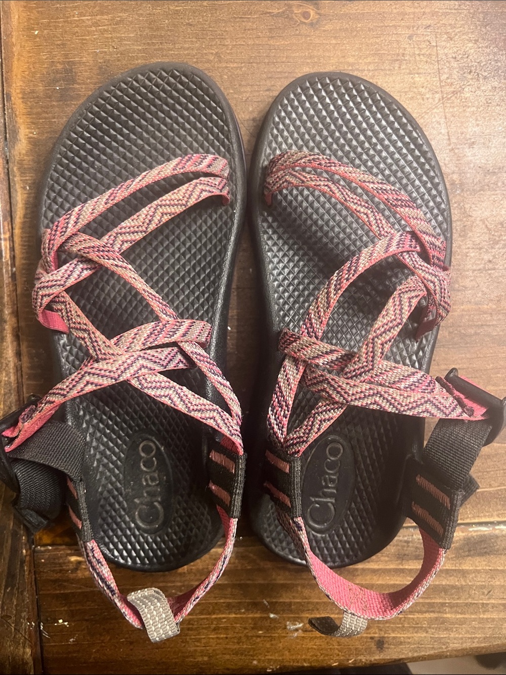 Chaco Kid’s Pink Multi-Pattern Strap Sandals